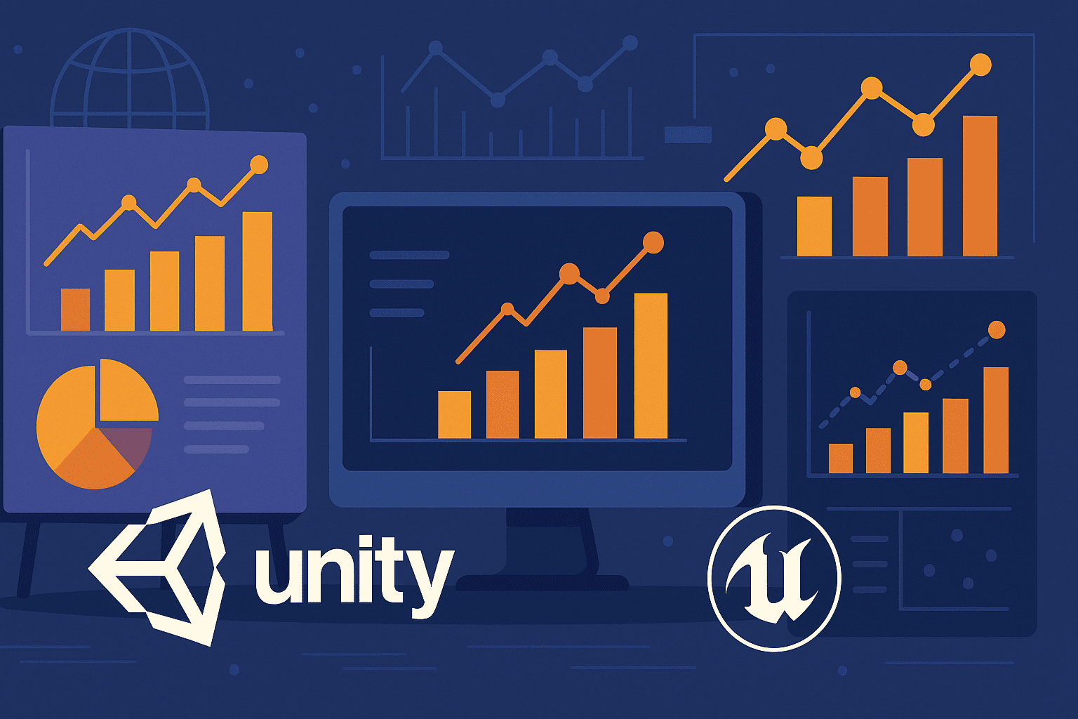 Crea visualizaciones de datos interactivas para juegos en Unity y Unreal.